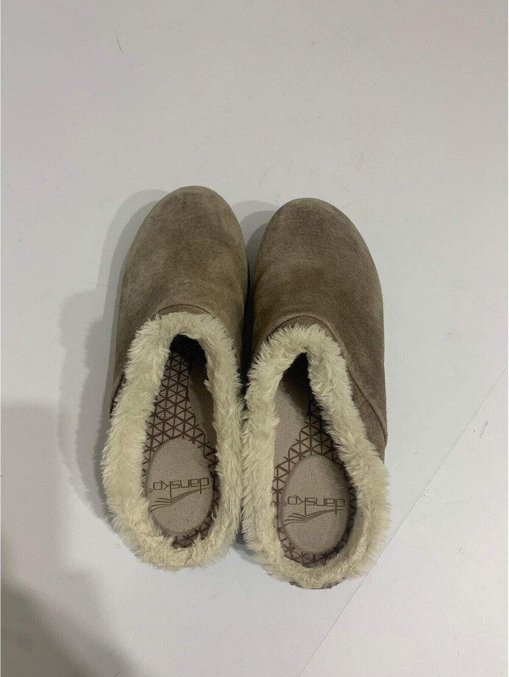 Dansko Women’s Suede Faux Fur Lined Clogs Size 37 Vibram Sole